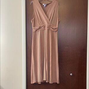 Comfortable Striped Tan Dress